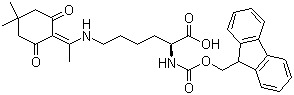 structure of CAS# 150629-67-7, N-Fmoc-N'-[1-(4,4-Dimethyl-2,6-dioxocyclohexylidene)ethyl]-L-lysine