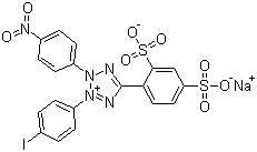 structure of CAS# 150849-52-8, (2-(4-Iodophenyl)-3-(4-nitrophenyl)-5-(2,4-disulfophenyl)-2H-tetrazolium sodium salt
