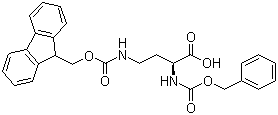 structure of CAS# 151132-82-0, N-Cbz-N'-Fmoc-L-2,4-Diaminobutyric acid