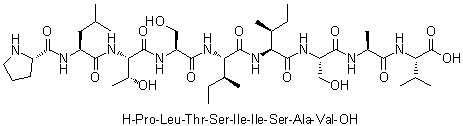 CAS 登录号：151423-72-2, L-脯氨酰-L-亮氨酰-L-苏氨酰-L-丝氨酰-L-异亮氨酰-L-异亮氨酰-L-丝氨酰-L-丙氨酰-L-缬氨酸