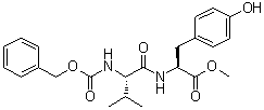 structure of CAS# 15149-72-1, N-Carbobenzoxy-L-valyl-L-tyrosine methyl ester