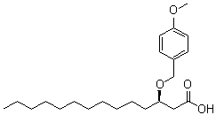 (3R)-3-[(4-Methoxyphenyl)methoxy]tetradecanoic acid molecular structure (CAS 151663-62-6)