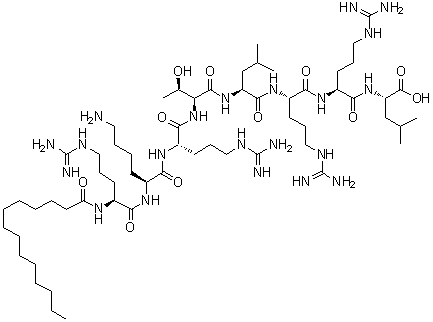 CAS # 152246-40-7, N2-(1-Oxotetradecyl)-L-arginyl-L-lysyl-L-arginyl-L-threonyl-L-leucyl-L-arginyl-L-arginyl-L-leucine