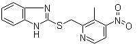 structure of CAS# 152402-98-7, 2-[(3-Methyl-4-nitro-2-pyridinyl)methylthio]-1H-benzimidazole