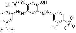 CAS # 152521-14-7, Acid Brown 452, Sodium [4-[[2,4-dihydroxy-5-[(2-hydroxy-5-nitrophenyl)azo]phenyl]azo]benzenesulfonato(3-)]ferrate(1-)