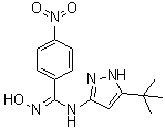 CAS 登录号：152828-23-4, N-[5-(叔丁基)-1H-吡唑-3-基]-N'-羟基-4-硝基苯甲脒