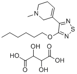 structure of CAS# 152854-19-8, 3-[4-(Hexyloxy)-1,2,5-thiadiazol-3-yl]-1,2,5,6-tetrahydro-1-methyl-pyridine (2R,3R)-2,3-dihydroxybutanedioate (1:1)