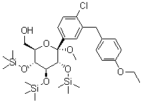 CAS 登录号：1528636-29-4, 甲基 1-C-[4-氯-3-[(4-乙氧基苯基)甲基]苯基]-2,3,4-三-O-(三甲基硅烷基)-alpha-D-吡喃葡萄糖苷