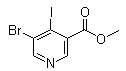 structure of CAS# 1529795-01-4, 5-Bromo-4-iodo-3-pyridinecarboxylic acid methyl ester