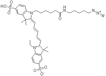 CAS 登录号：1529799-75-4, 2-[5-[1-[6-[(5-叠氮基戊基)氨基]-6-氧代己基]-1,3-二氢-3,3-二甲基-5-磺基-2H-吲哚-2-亚基]-1,3-戊二烯-1-基]-1-乙基-3,3-二甲基-5-磺基-3H-吲哚鎓内盐