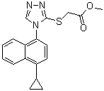 structure of CAS# 1533519-85-5, 2-[[4-(4-环丙基萘-1-基)-4H-1,2,4-三唑-3-基]硫基]乙酸甲酯
