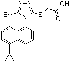 CAS 登录号：1533519-97-9, 2-[[5-溴-4-(5-环丙基萘-1-基)-4H-1,2,4-三唑-3-基]硫基]乙酸