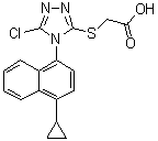 CAS 登录号：1533519-98-0, 2-[[5-氯-4-(4-环丙基萘-1-基)-4H-1,2,4-三唑-3-基]硫基]乙酸