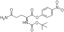 structure of CAS# 15387-45-8, 2-tert-Butoxycarbonylamino-4-carbamoylbutyric acid 4-nitrophenyl ester