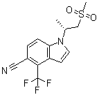 structure of CAS# 1539314-06-1, (R)-1-[1-(甲基磺酰基)丙烷-2-基]-4-(三氟甲基)-1H-吲哚-5-甲腈