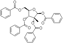 structure of CAS# 15397-15-6, 1,2,3,5-Tetra-O-benzoyl-2-C-methyl-beta-D-ribofuranose