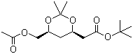 structure of CAS# 154026-95-6, tert-Butyl (4R-cis)-6-[(acetyloxy)methyl]-2,2-dimethyl-1,3-dioxane-4-acetate