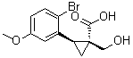 CAS # 1542139-03-6, (1R,2R)-2-(2-Bromo-5-methoxyphenyl)-1-(hydroxymethyl)cyclopropanecarboxylic acid