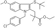 CAS 登录号：154325-76-5, 1-[(4-氯苯基)甲基]-3-[(1,1-二甲基乙基)硫基]-5-甲氧基-alpha,alpha-二甲基-1H-吲哚-2-丙酸乙酯