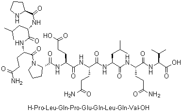 CAS 登录号：154427-24-4, L-脯氨酰-L-亮氨酰-L-谷氨酰胺酰-L-脯氨酰-L-alpha-谷氨酰-L-谷氨酰胺酰-L-亮氨酰-L-谷氨酰胺酰-L-缬氨酸