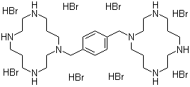 structure of CAS# 155148-32-6, 1,1'-[1,4-Phenylenebis(methylene)]bis(1,4,8,11-tetraazacyclotetradecane) octahydrobromide