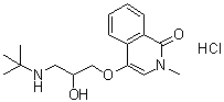 (+)-4-[3-[(1,1-Dimethylethyl)amino]-2-hydroxypropoxy]-2-methyl-1(2H)-isoquinolinone monohydrochloride molecular structure (CAS 155346-81-9)