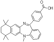 structure of CAS# 155877-83-1, 4-(7,8,9,10-Tetrahydro-5,7,7,10,10-pentamethyl-5H-benzo[e]naphtho[2,3-b][1,4]diazepin-13-yl)benzoic acid