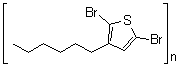 structure of CAS# 156074-98-5, 2,5-Dibromo-3-hexylthiophene homopolymer