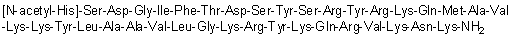 CAS # 156106-32-0, N-Acetyl-L-histidyl-L-seryl-L-alpha-aspartylglycyl-L-isoleucyl-L-phenylalanyl-L-threonyl-L-alpha-aspartyl-L-seryl-L-tyrosyl-L-seryl-L-arginyl-L-tyrosyl-L-arginyl-L-lysyl-L-glutaminyl-L-methionyl-L-alanyl-L-valyl-L-lysyl-L-lysyl-L-tyrosyl-L-leucyl-L-alanyl-L-alanyl-L-valyl-L-leucylglycyl-L-lysyl-L-arginyl-L-tyrosyl-L-lysyl-L-glutaminyl-L-arginyl-L-valyl-L-lysyl-L-asparaginyl-L-lysinamide
