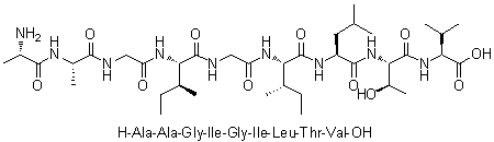 CAS # 156251-11-5, L-Alanyl-L-alanylglycyl-L-isoleucylglycyl-L-isoleucyl-L-leucyl-L-threonyl-L-valine