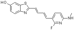 CAS # 1565797-18-3, 2-[(1E,3E)-4-[2-Fluoro-6-(methylamino)-3-pyridinyl]-1,3-butadien-1-yl]-6-benzothiazolol