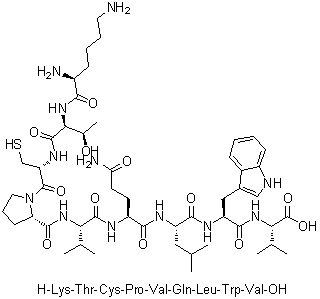 CAS # 157048-06-1, L-Lysyl-L-threonyl-L-cysteinyl-L-prolyl-L-valyl-L-glutaminyl-L-leucyl-L-tryptophyl-L-valine