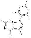 4-氯-2,5-二甲基-7-(2,4,6-三甲基苯基)-7H-吡咯并[2,3-d]嘧啶分子结构 (CAS 157286-81-2)
