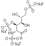 CAS 登录号：157297-02-4, 2-脱氧-2-(磺基氨基)-D-葡萄糖 3,6-二(硫酸氢酯)三钠盐