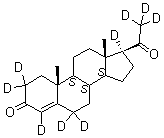 structure of CAS# 15775-74-3, 2,2,4,6,6,17,21,21,21-d<sub>9</sub>-Progesterone