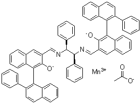 (1S,2S)-N,N'-二[(R)-2-羟基-2'-苯基-1,1'-联萘-3-基亚甲基]-1,2-二苯基乙二胺合锰(III)乙酸盐分子结构 (CAS 158052-18-7)