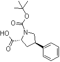 structure of CAS# 158567-91-0, (2R-反式)-4-苯基-1,2-吡咯烷二羧酸 1-叔丁酯