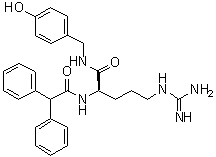 structure of CAS# 159013-54-4, N-[(1R)-4-[(Aminoiminomethyl)amino]-1-[[[(4-hydroxyphenyl)methyl]amino]carbonyl]butyl]-alpha-phenylbenzeneacetamide
