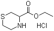 structure of CAS# 159381-07-4, Thiomorpholine-3-carboxylic acid ethyl ester hydrochloride