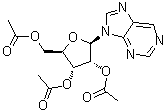 CAS # 15981-63-2, 9-(2,3,5-Tri-O-acetyl-beta-D-ribofuranosyl)-9H-purine, 2',3',5'-Tri-O-acetylnebularine, 9-(2,3,5-Tri-O-acetyl-beta-D-ribofuranosyl)purine, 9-beta-D-Ribofuranosylpurine triacetate, NSC 76765