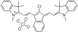 CAS 登录号：159824-78-9, 2-((E)-2-(2-氯-1-[(E)-2-(1,3,3-三甲基-1,3-二氢-2H-吲哚-2-亚基)乙亚基]-1H-茚-3-基)乙烯基)-1,3,3-三甲基-3H-吲哚鎓高氯酸盐