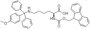 structure of CAS# 159857-60-0, N-[(9H-Fluoren-9-ylmethoxy)carbonyl]-N'-[(4-methoxyphenyl)diphenylmethyl]-L-lysine