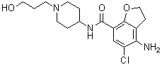 CAS 登录号：1599434-55-5, 4-氨基-5-氯-2,3-二氢-N-[1-(3-羟基丙基)-4-哌啶基]-7-苯并呋喃甲酰胺