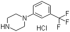 structure of CAS# 16015-69-3, 1-(3-Trifluoromethylphenyl)piperazine hydrochloride