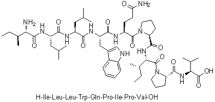 CAS # 160213-54-7, L-Isoleucyl-L-leucyl-L-leucyl-L-tryptophyl-L-glutaminyl-L-prolyl-L-isoleucyl-L-prolyl-L-valine
