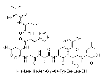 CAS 登录号：160214-67-5, L-异亮氨酰-L-亮氨酰-L-组氨酰-L-天冬氨酰胺酰甘氨酰-L-丙氨酰-L-酪氨酰-L-丝氨酰-L-亮氨酸