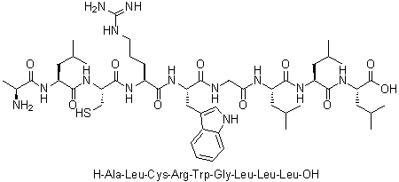 L-Alanyl-L-leucyl-L-cysteinyl-L-arginyl-L-tryptophylglycyl-L-leucyl-L-leucyl-L-leucine molecular structure (CAS 160214-74-4)