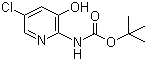 structure of CAS# 1609402-46-1, N-(5-Chloro-3-hydroxy-2-pyridinyl)carbamic acid 1,1-dimethylethyl ester