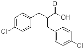 CAS # 1610-68-0, 4-Chloro-alpha-[(4-chlorophenyl)methyl]benzenepropanoic acid, 2-(4-Chlorobenzyl)-3-(4-chlorophenyl)propionic acid