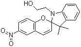 structure of CAS# 16111-07-2, 3',3'-Dimethyl-6-nitro-spiro[2H-1-benzopyran-2,2'-indoline]-1'-ethanol